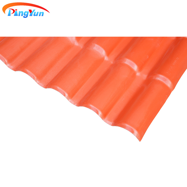 Residential House Orange Environment Friendly PVC Roof Tile