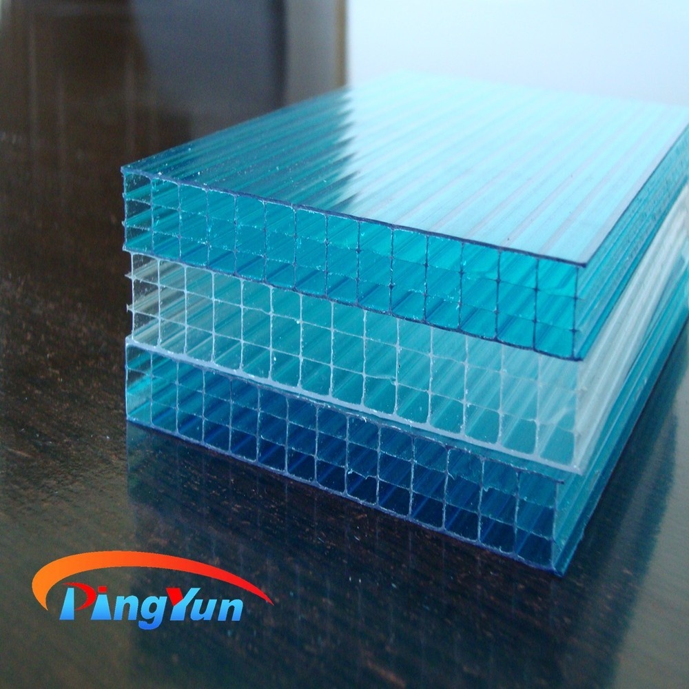 Strong wind resistance PC hollow sheet twin wall polycarbonate shingles for warehouse