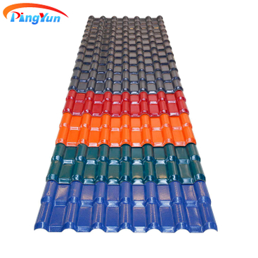 India popular anti-corrosive Spanish Style ASA Synthetic Resin Roof Tile PVC Roof sheet for residential house