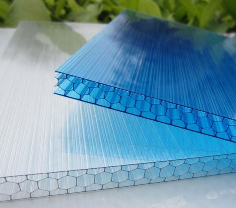 Free sample 6mm thick fire resistant twin wall hollow polycarbonate sheet for roofing