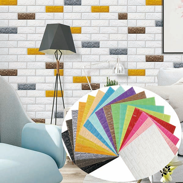 Wall Plate Deco Stickers 3d Brick Wallpaper PE Material Wall Sticker for Living Room